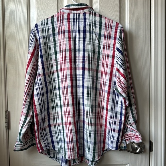 Vintage Old Navy Clothing Co. Plaid Knit Button-Up Flannel Red, Green,Blue,white - Picture 8 of 11